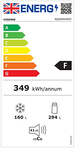 Hisense RQ560N4WCF Freestanding American Fridge Freezer Cross Door, No Frost, 454 liters, Stainless Steel  s