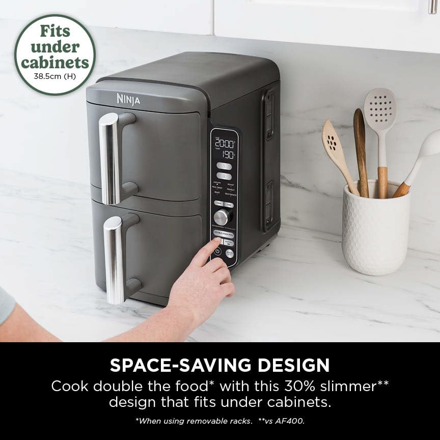 Ninja Double Stack XL Air Fryer, Vertical Dual Drawer AirFryer with 4 cooking levels