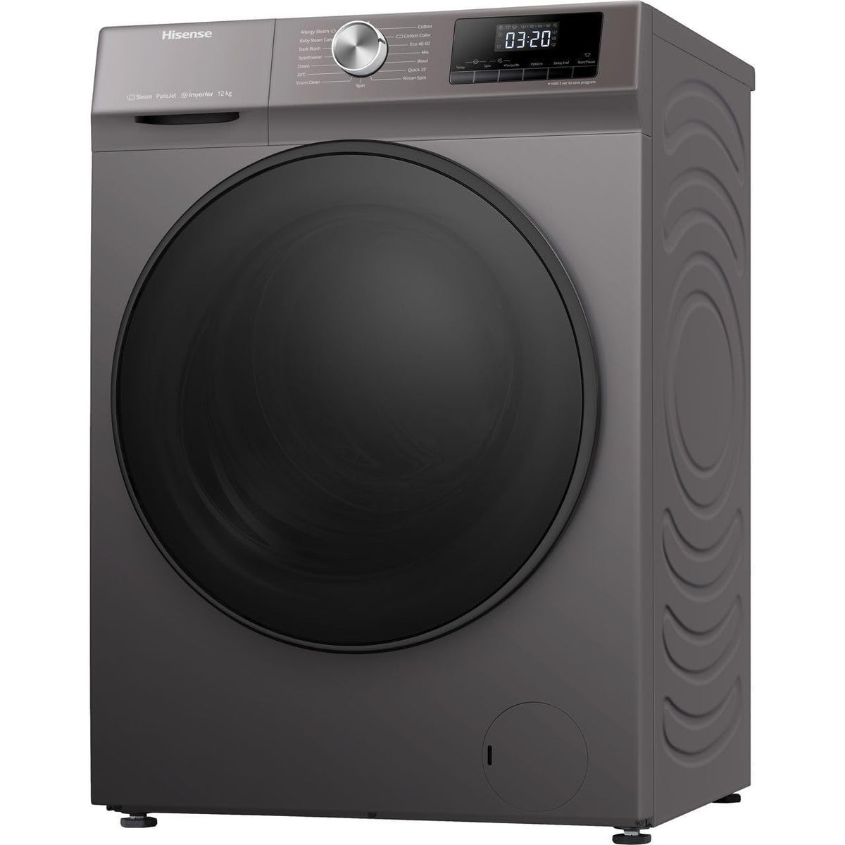 Hisense WFQA1214EVJMT 12kg Washing Machine with 1400 rpm - Titanium - A Rated