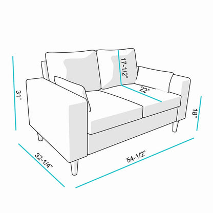 Grey Linen 3-Seater and 2-Seater Fabric Sofa Set with Pocket Spring Cushions and Solid Wood Legs