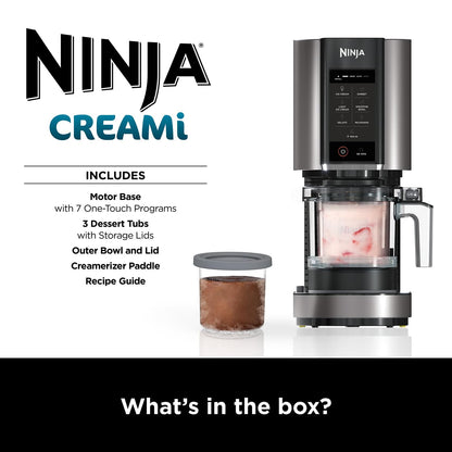 Ninja CREAMi Ice Cream Maker & Frozen Dessert Maker with 3 Tubs, 7 Programs