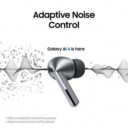 Samsung Galaxy Buds3 Pro Grey with Galaxy AI, Wireless Earbuds, Noise Cancelling, Bluetooth, 360 Audio