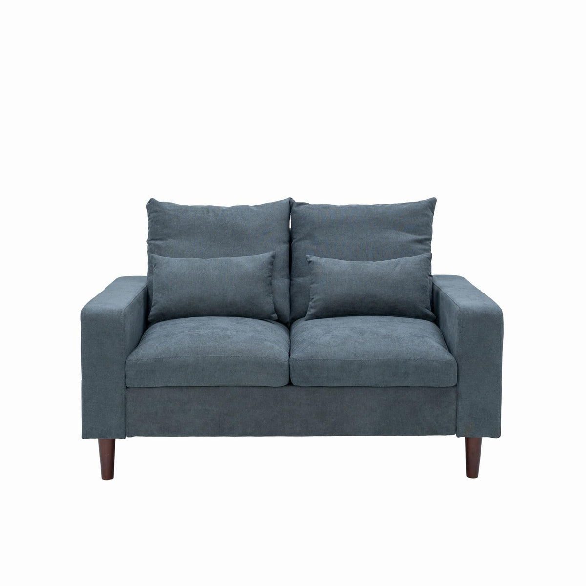 Grey Linen 3-Seater and 2-Seater Fabric Sofa Set with Pocket Spring Cushions and Solid Wood Legs