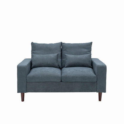 Grey Linen 3-Seater and 2-Seater Fabric Sofa Set with Pocket Spring Cushions and Solid Wood Legs