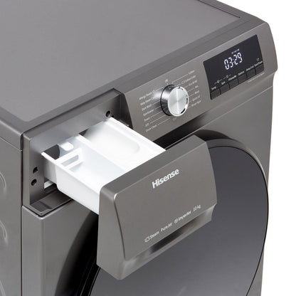 Hisense WFQA1014EVJMT 10kg Washing Machine with 1400 rpm - Titanium - A Rated