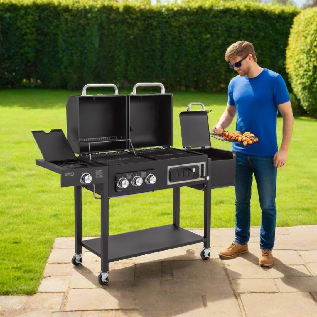 CosmoGrill Hybrid 4 Burner Barbecue with Waterproof Cover