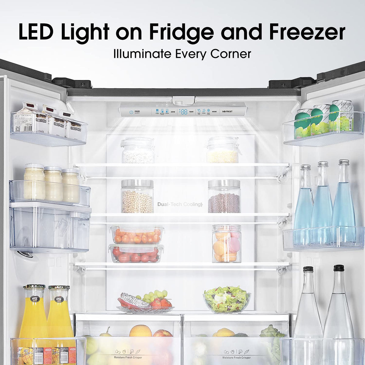 Hisense RQ560N4WCF Freestanding American Fridge Freezer Cross Door, No Frost, 454 liters, Stainless Steel  s