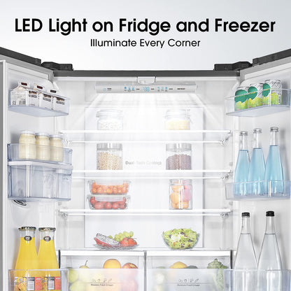 Hisense RQ560N4WCF Freestanding American Fridge Freezer Cross Door, No Frost, 454 liters, Stainless Steel  s