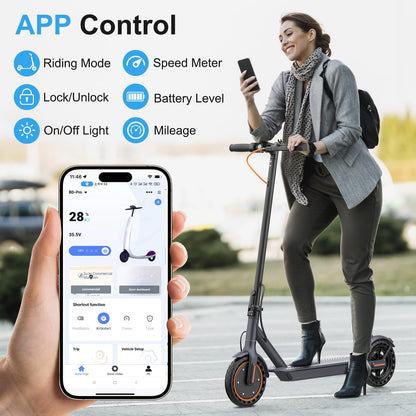 Riceel Electric Scooter, Max Speed 25 km/h, Max Range 20 km, 8.5" Solid Tire