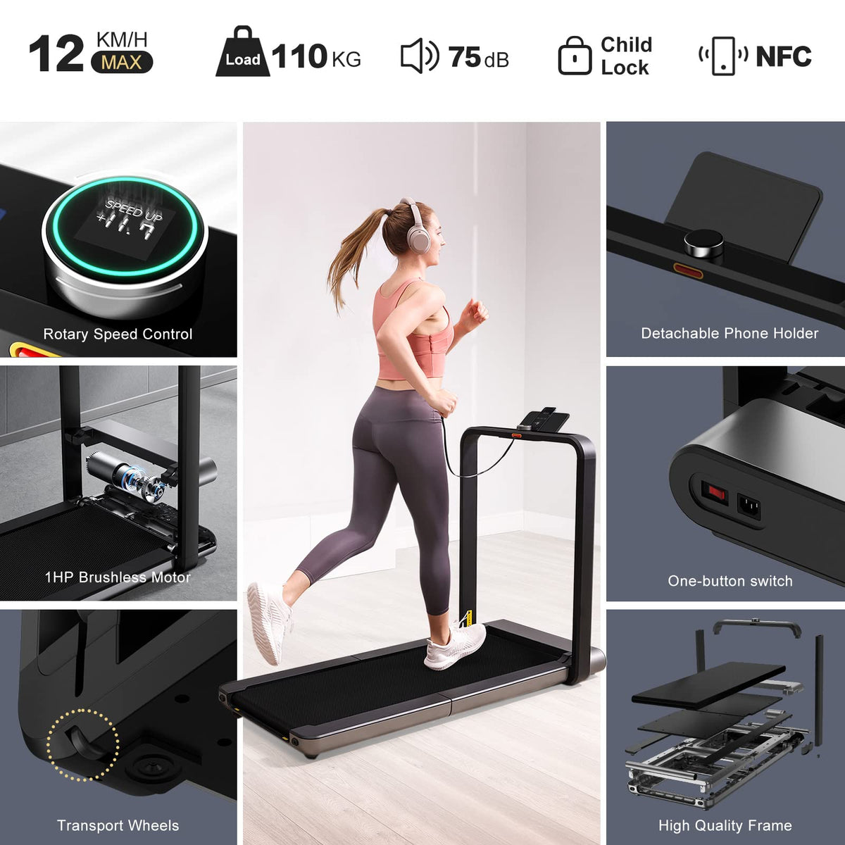 WalkingPad X21 Treadmill 918W Double Folding Treadmill for Home