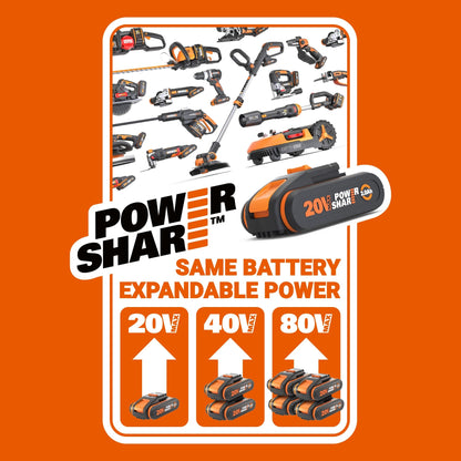 Worx WG737E 40V 37cm Cordless Lawnmower – Ideal for Medium to Large Gardens (300-550 m²)