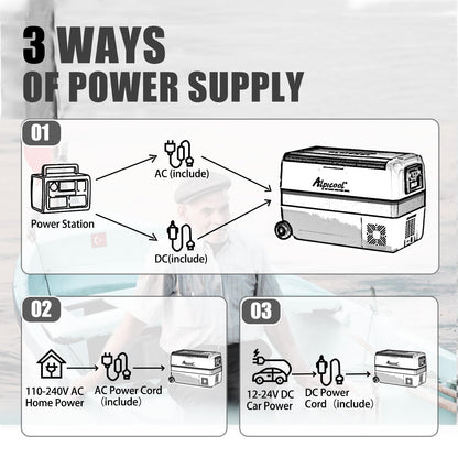 Alpicool T50 50L Compressor Car Refrigerator, Portable Camping Fridge DC 12v Freezer for TruckCampervanRVBoat