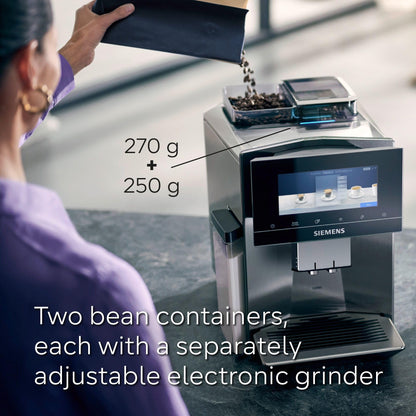 SIEMENS EQ900 Plus Fully Automatic Bean to Cup Coffee Machine, 6.8" Touch Screen Display