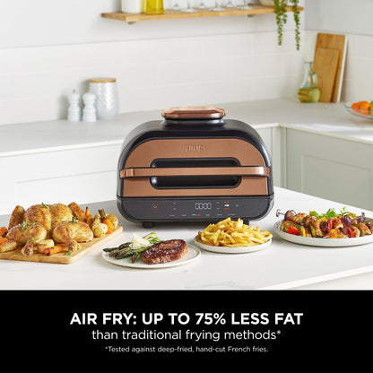 Ninja Foodi MAX Health Grill & Air Fryer with Digital Cooking Probe, 6-in-1; Grill, Fry, Bake