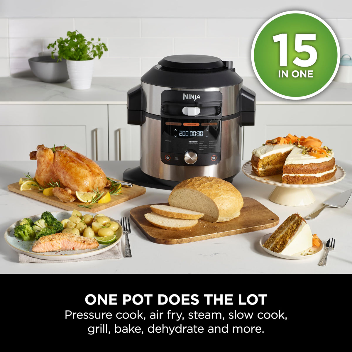 Ninja Foodi MAX 15-in-1 SmartLid Multi-Cooker 7.5L with Digital Probe