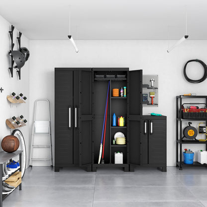 Keter Detroit Multi space Indoor Base Garage Utility Multi purpose Cabinet - Black