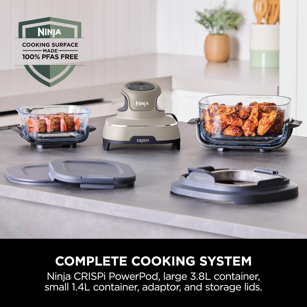 Ninja CRISPi Portable Air Fryer, 3.8L, 4-in-1: Air Fry, Roast, Keep Warm, Recrisp