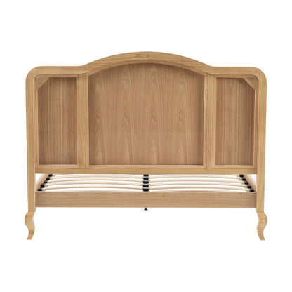 Annecy Natural Rattan Bed Frame with Sprung Slat Base and Curved Headboard