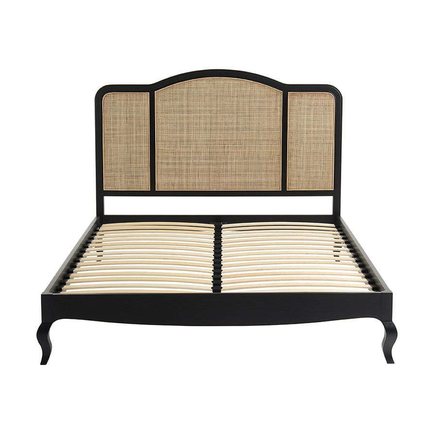 Annecy Rattan Bed Frame with Sprung Slat Base and Curved Headboard