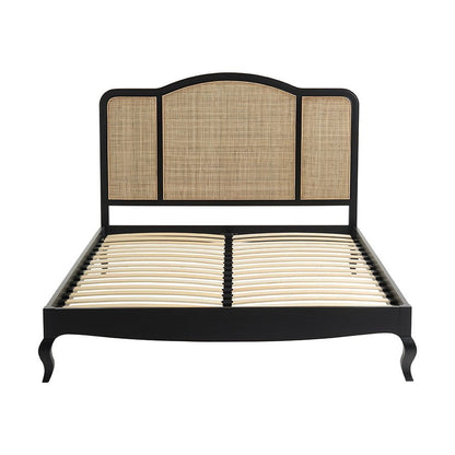 Annecy Rattan Bed Frame with Sprung Slat Base and Curved Headboard
