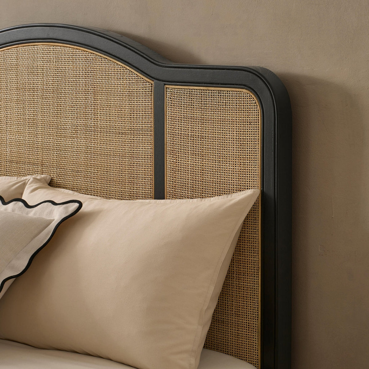 Annecy Rattan Bed Frame with Sprung Slat Base and Curved Headboard