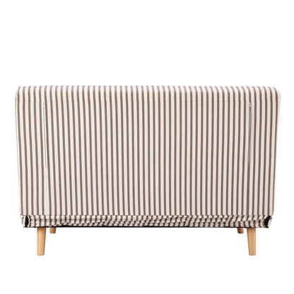 Seattle Double Click-Clack Sofa Bed in Woven Chocolate Stripe with Removable Back Cushions