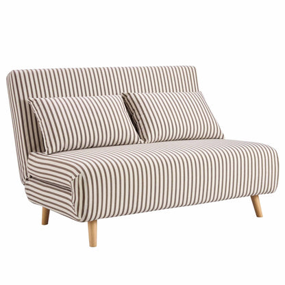 Seattle Double Click-Clack Sofa Bed in Woven Chocolate Stripe with Removable Back Cushions