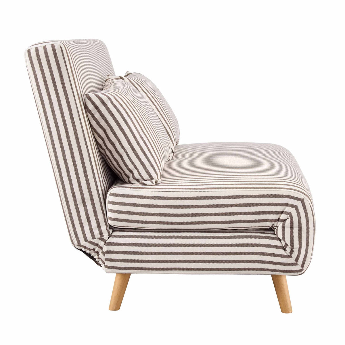 Seattle Double Click-Clack Sofa Bed in Woven Chocolate Stripe with Removable Back Cushions