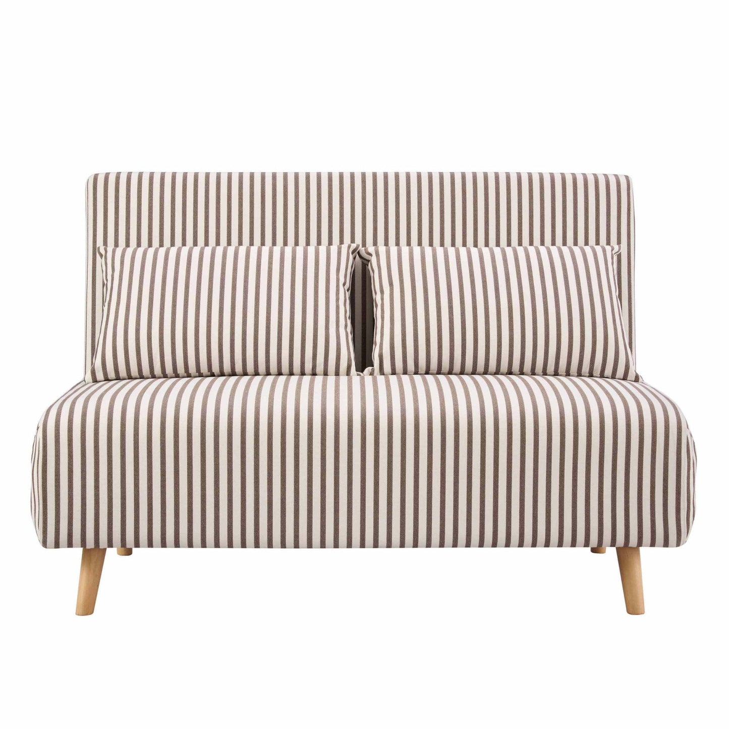 Seattle Double Click-Clack Sofa Bed in Woven Chocolate Stripe with Removable Back Cushions
