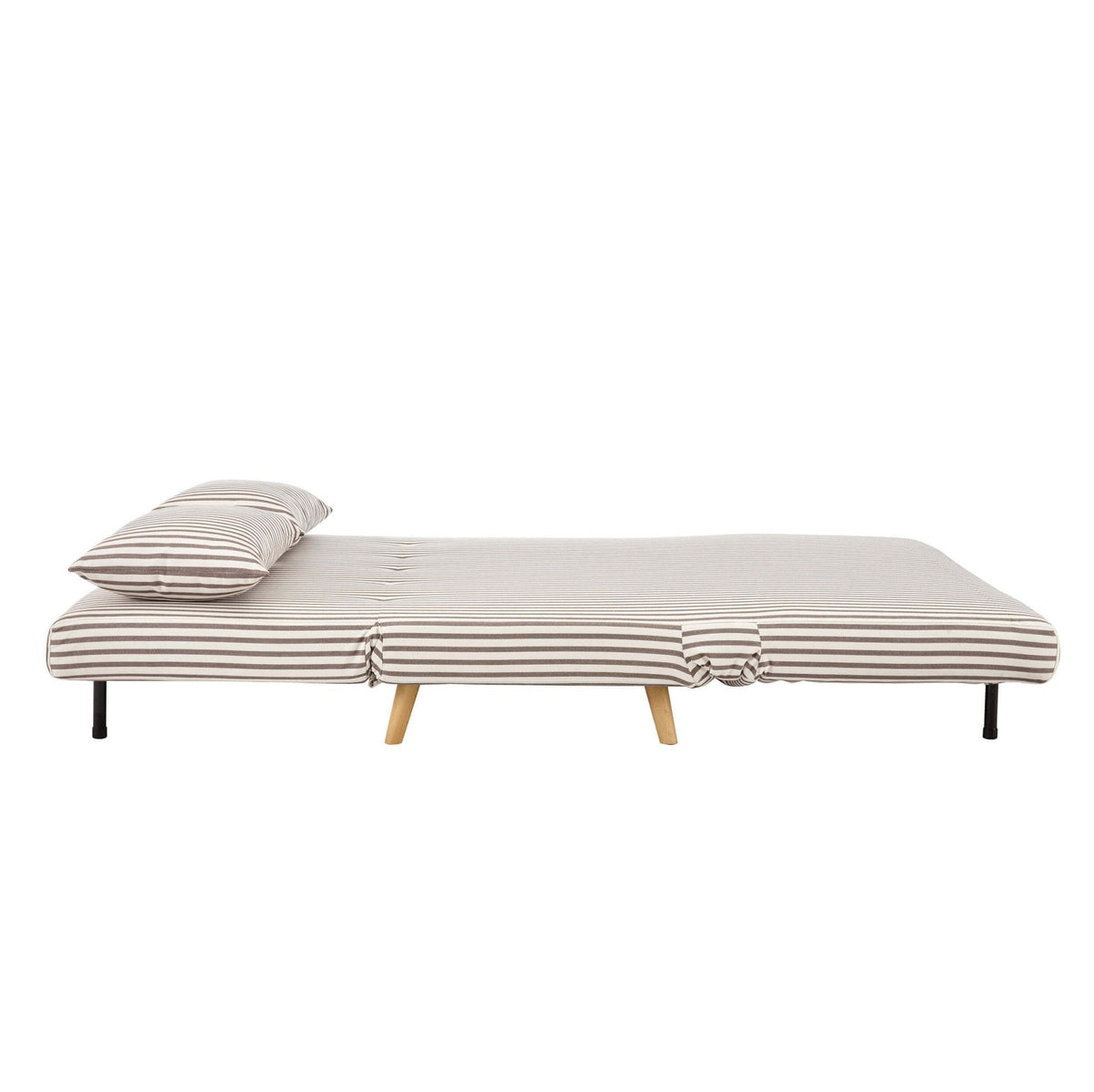 Seattle Double Click-Clack Sofa Bed in Woven Chocolate Stripe with Removable Back Cushions